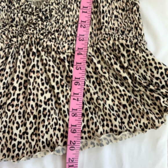 urban outfitters womens animal print crop peplum top size Large - Picture 4 of 10